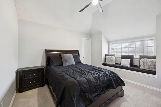 a view of a garden with a slide