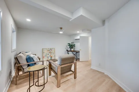 a view of an empty walk in closet