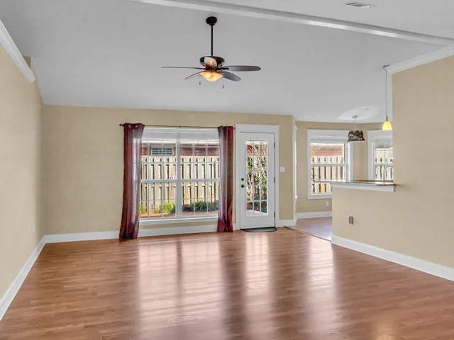 a view of an empty walk in closet