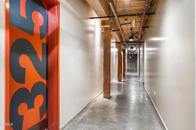 a view of hallway with stairs