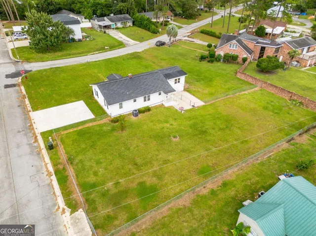 a view of an outdoor space and swimming pool
