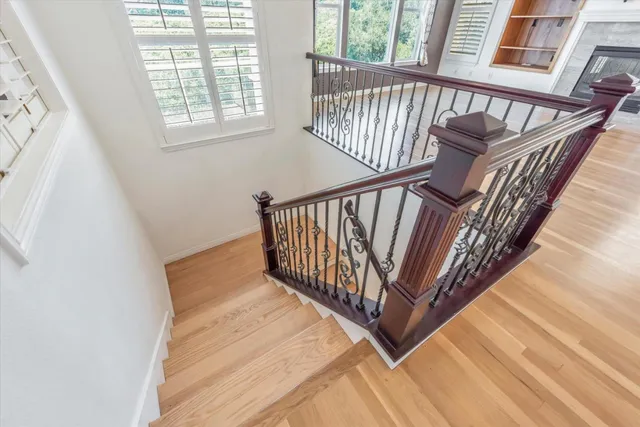 a view of entryway with wooden floor