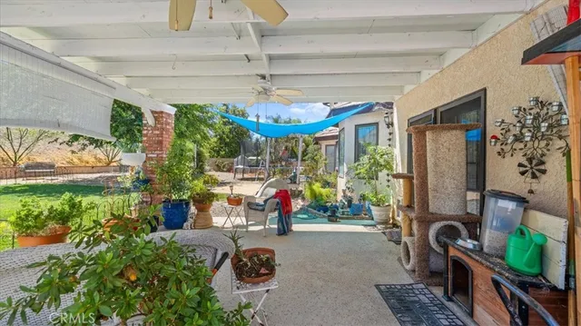 a view of an outdoor sitting area