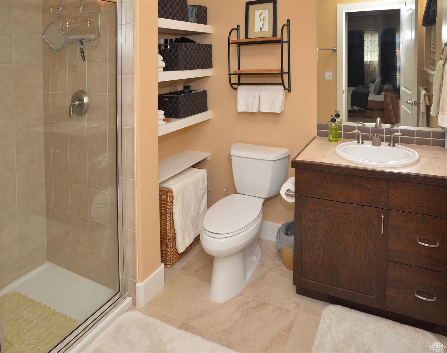 80 Freestone Road, Unit B201 Eagle, CO 81631 - Photo 14 of 15 a bathroom with a sink a toilet and shower
