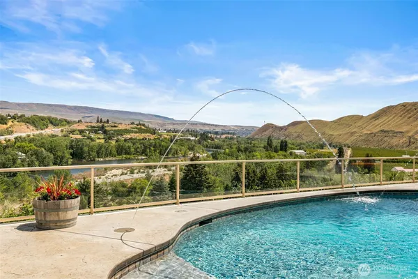 a terrace with water view
