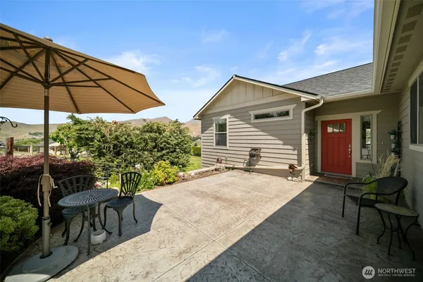 a house view with a seating space