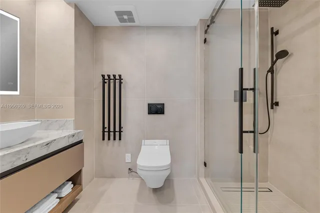 a bathroom with a shower