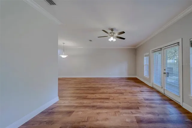 a view of a city from a living room