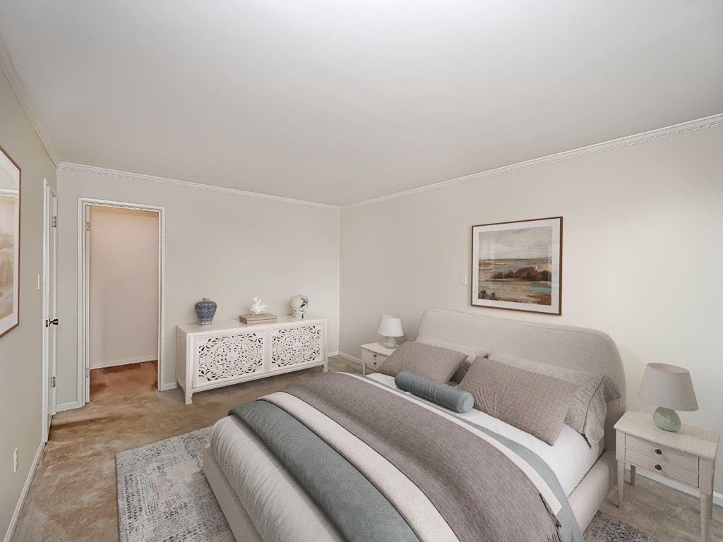 900 Washington Road, Unit 512 Pittsburgh, PA 15228 - Photo 16 of 29 a bedroom with a bed and ceiling fan