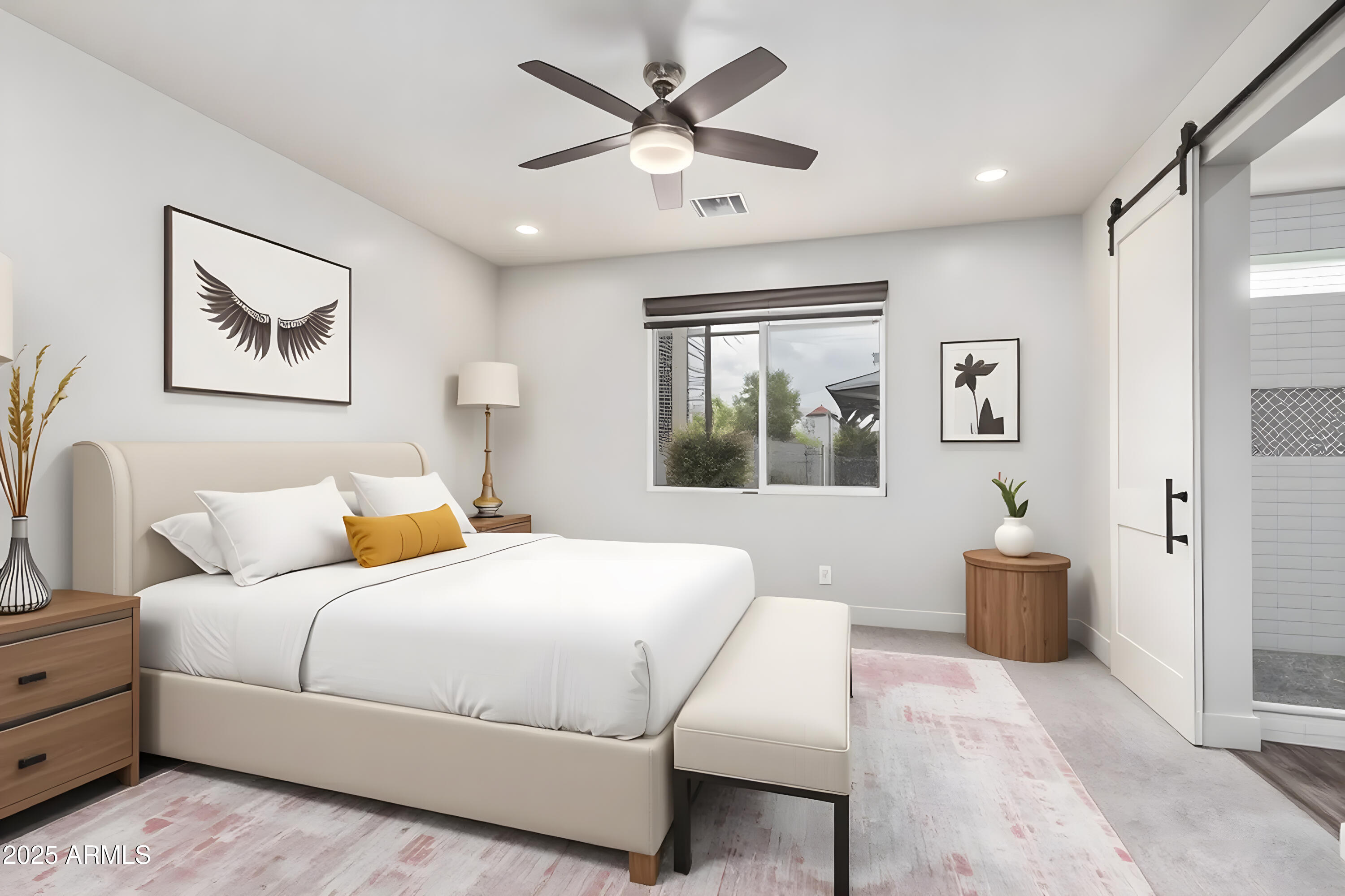 1005 East Weldon Avenue Phoenix, AZ 85014 - Photo 9 of 21 a bedroom with a bed and painting on the wall