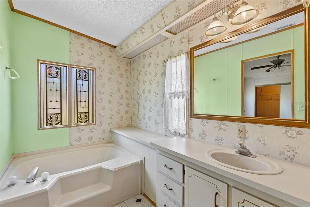 3026 Myakka River Road Tavares, FL 32778 - Photo 15 of 49 a bathroom with a tub sink and mirror