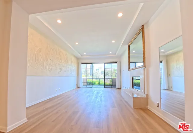 a view of a city from a yard