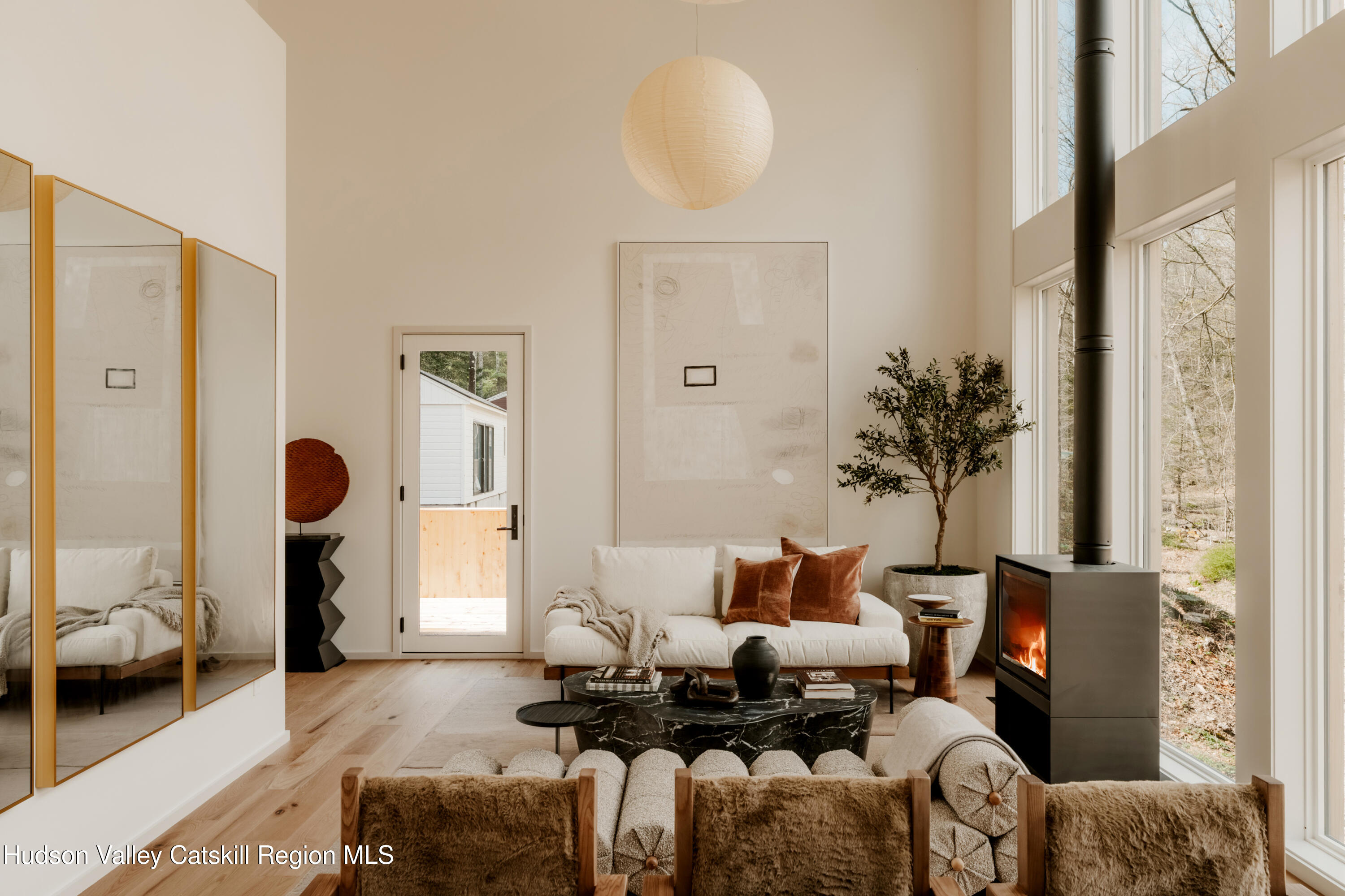 332 Mohonk Road High Falls, NY 12440 - Photo 6 of 38 a living room with furniture and a large mirror