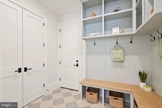 a view of an empty walk in closet