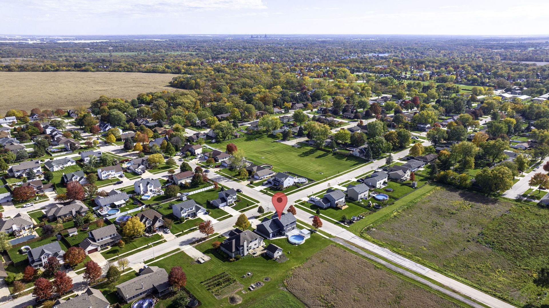301 Arrowhead Drive Minooka, IL 60447 - Photo 39 of 43 an aerial view of residential houses with outdoor space and ocean view