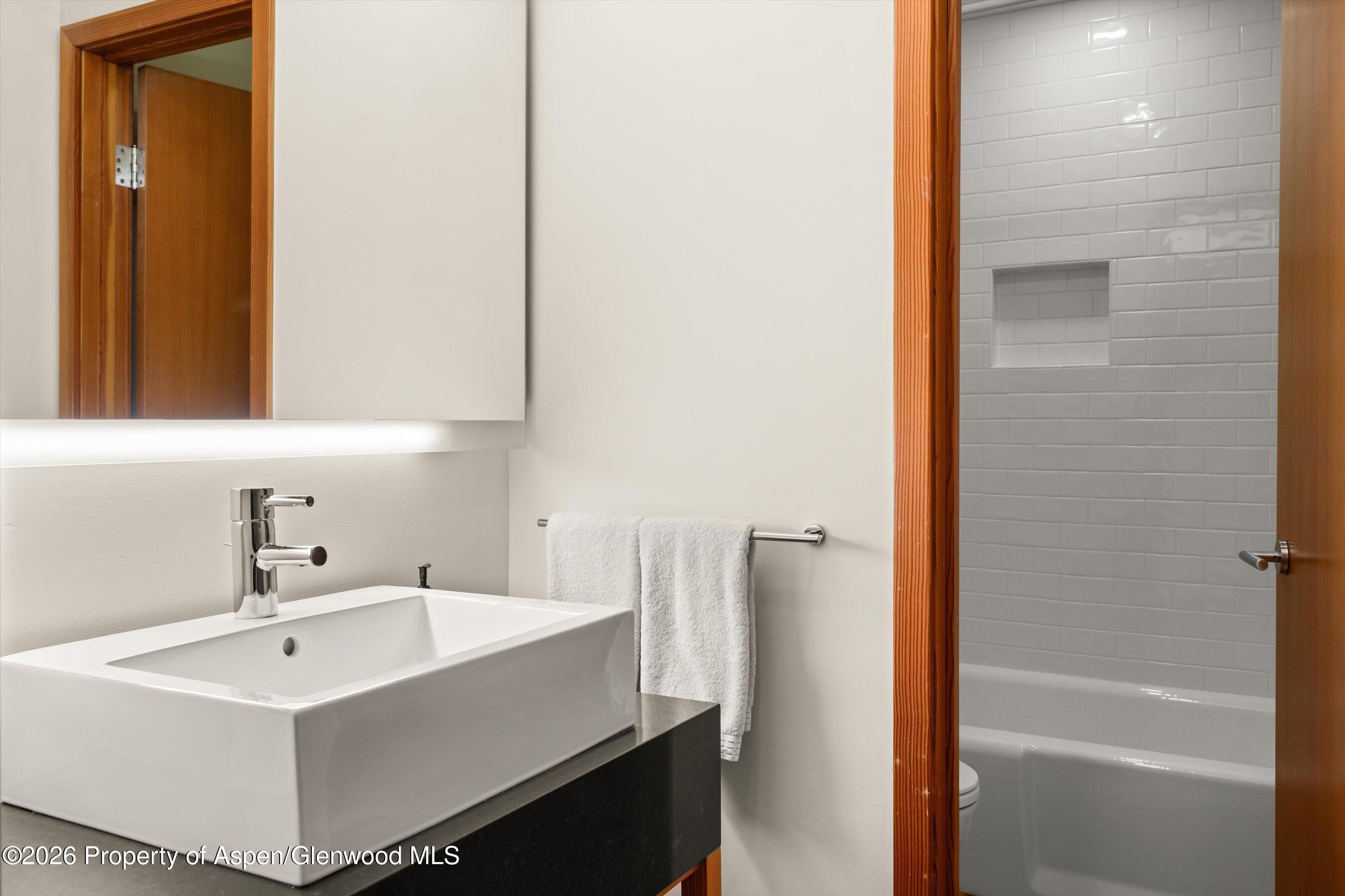 8389 Upper River Road Woody Creek, CO 81656 - Photo 20 of 27 a bathroom with a sink and a bathtub