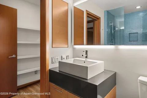 a bathroom with a shower