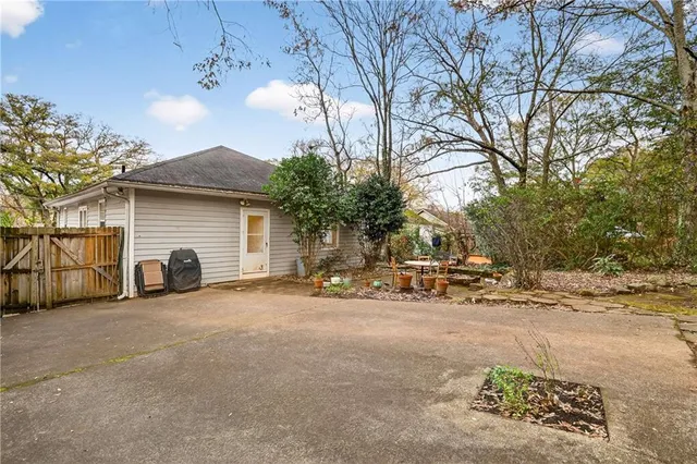a view of a house with a patio
