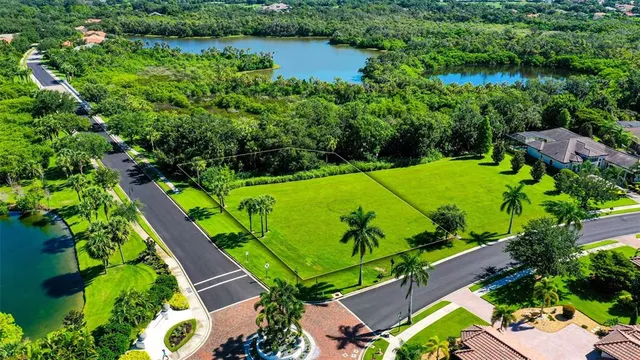 an aerial view of a residential houses