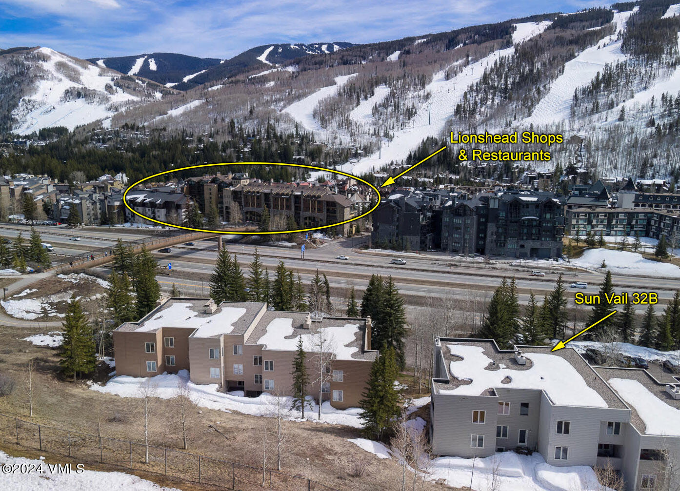 625 North Frontage Road West, Unit 32B Vail, CO 81657 - Photo 28 of 34 a view of a patio with chairs and a fire pit
