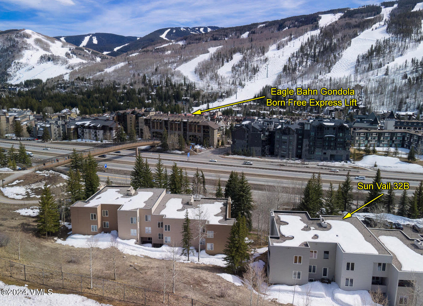 625 North Frontage Road West, Unit 32B Vail, CO 81657 - Photo 29 of 34 a view of a patio with couches chairs and a fire pit