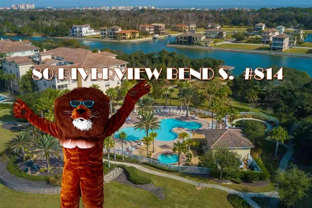 an aerial view of lake and residential houses with outdoor space