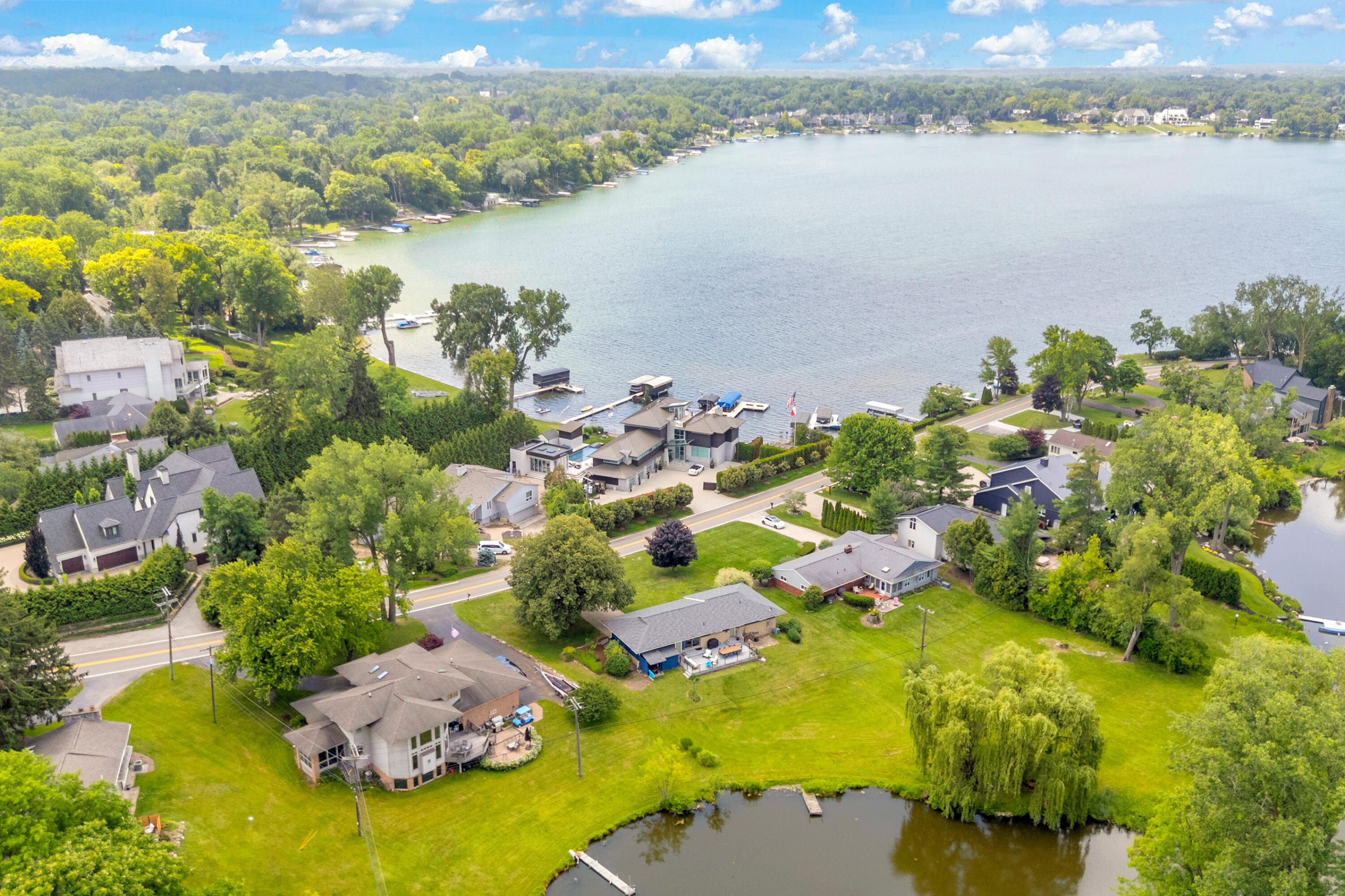 2348 Pine Lake Road West Bloomfield, MI 48324 - Photo 43 of 47 43 - Drone Pine Lake