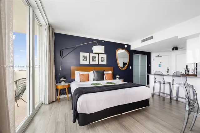 a view of a balcony with an ocean view