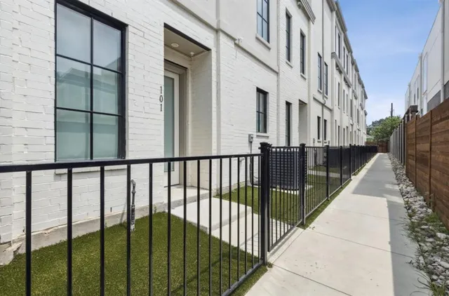 a view of a balcony with staircase
