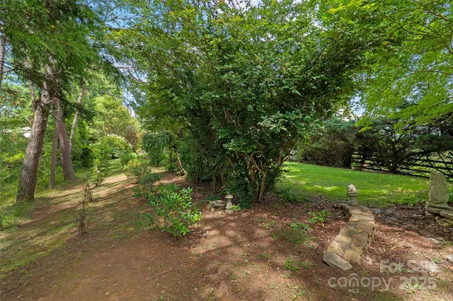 a view of a backyard