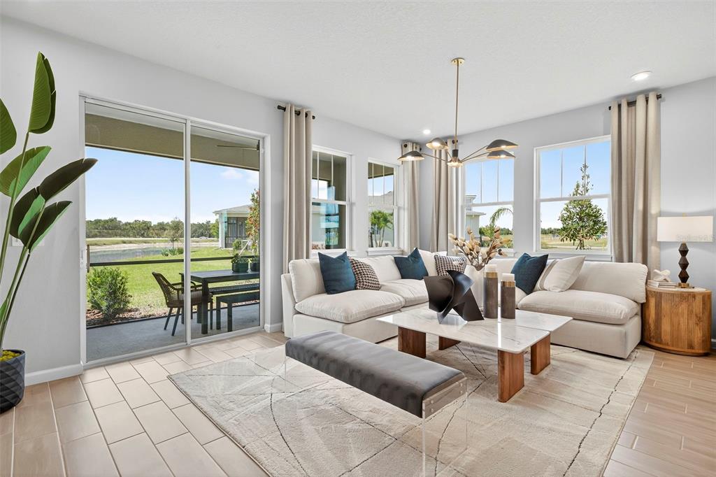 8830 Ginko Run Parrish, FL 34219 - Photo 15 of 29 a living room with furniture and a floor to ceiling window