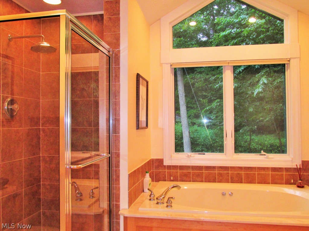 3045 Wile Road Wooster, OH 44691 - Photo 17 of 25 Large Master en-suite with tile shower, jetted tub, built in wall unit storage and his/hers closets