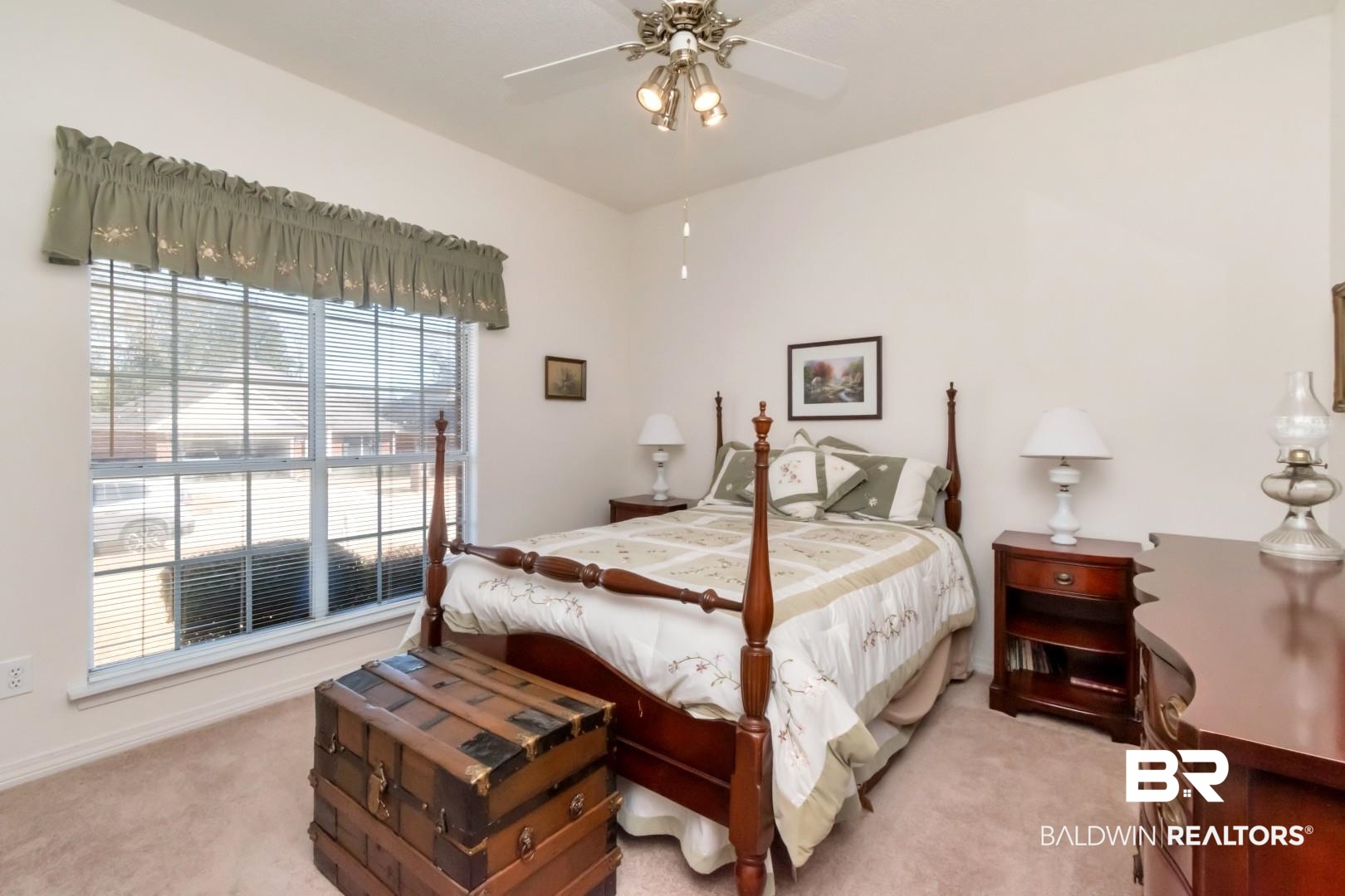 1032 Cross Gates Place Mobile, AL 36609 - Photo 20 of 34 Bedroom with light colored carpet and ceiling fan