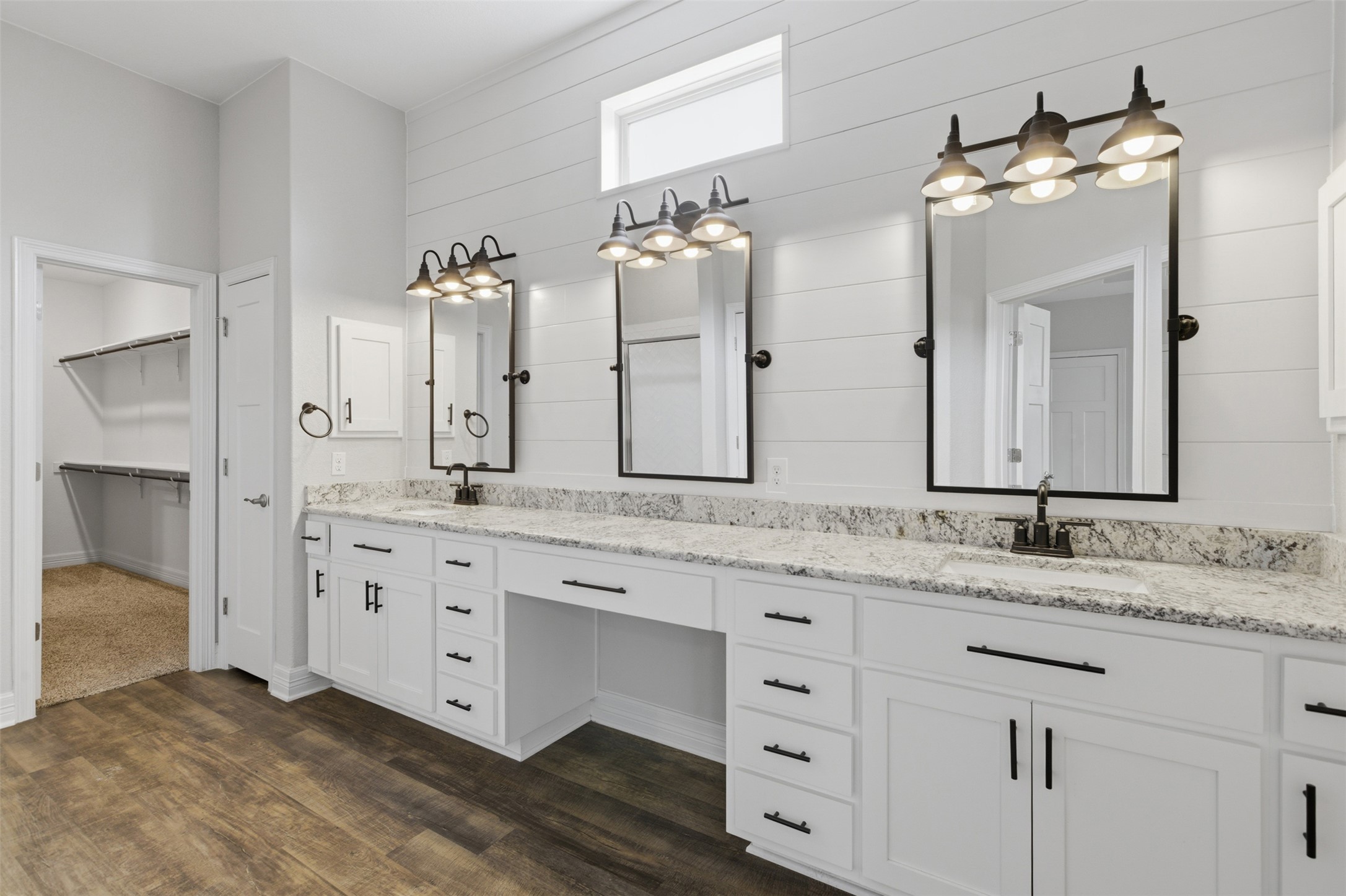 2009 Running Brushy Bend Leander, TX 78641 - Photo 5 of 32 a bathroom with a granite countertop double vanity sink and a mirror