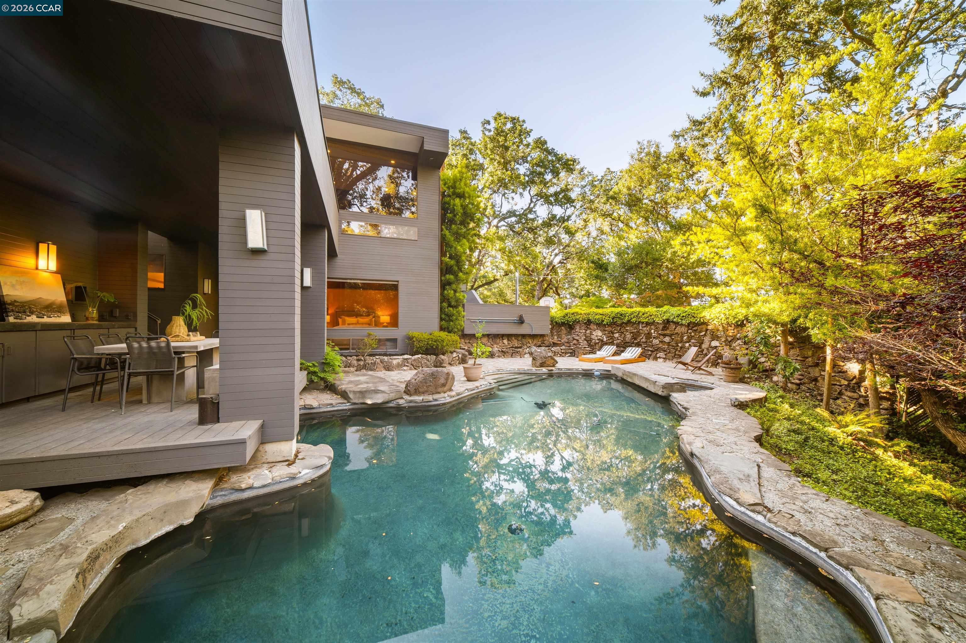 841 Kirkcrest Road Alamo, CA 94507 - Photo 44 of 62 a view of swimming pool with outdoor seating and plants