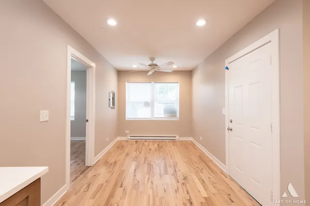 an empty room with windows