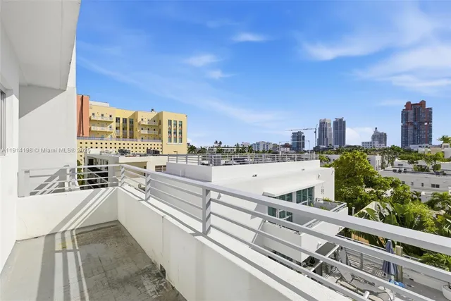 a view of a city from a balcony