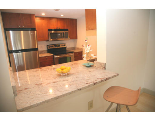 108 Peterborough Street, Unit 4G Boston, MA 02215 - Photo 2 of 7 a kitchen with granite countertop a refrigerator and a stove top oven