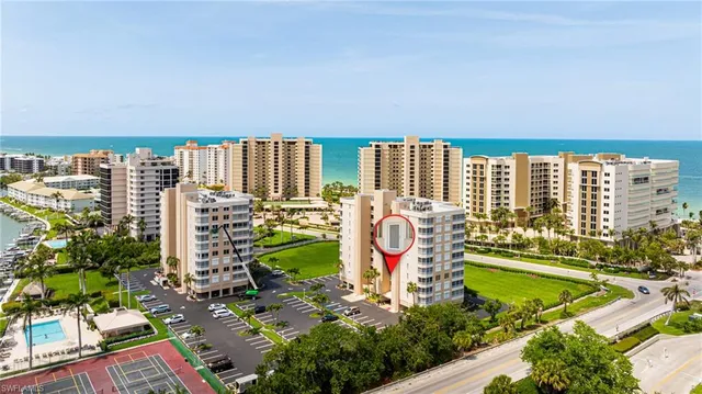 a view of a city with tall buildings