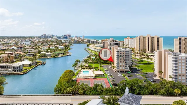 a view of a city with ocean