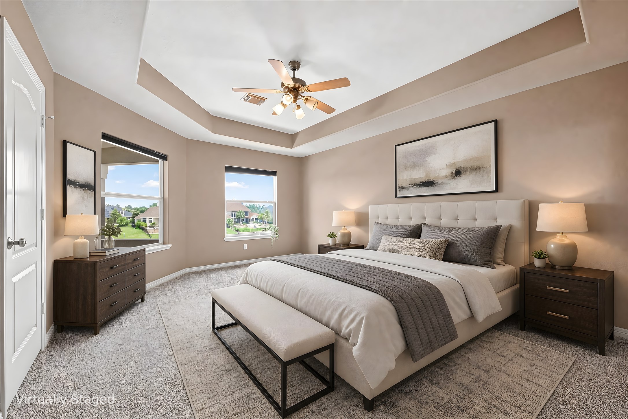 25626 Windy Isle Court Spring, TX 77389 - Photo 27 of 49 In the right wing, we find this spacious secondary bedroom with large windows offering plenty of natural light and amazing views. (virtually staged)