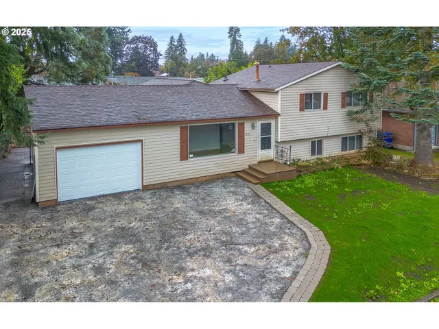 a house view with a garden space