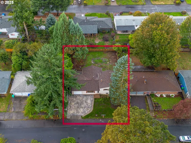 an aerial view of a house
