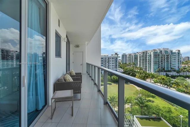 a view of balcony with city view