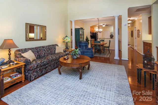 a living room with furniture and a couch
