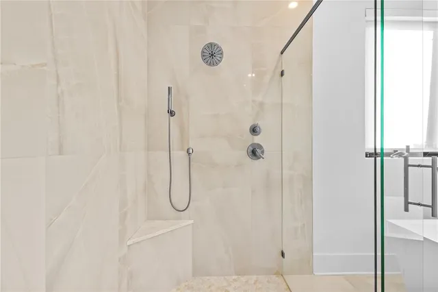a bathroom with a shower
