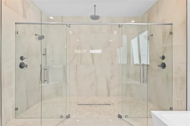 a bathroom with a shower