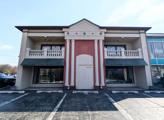 a view of an entrance of the building