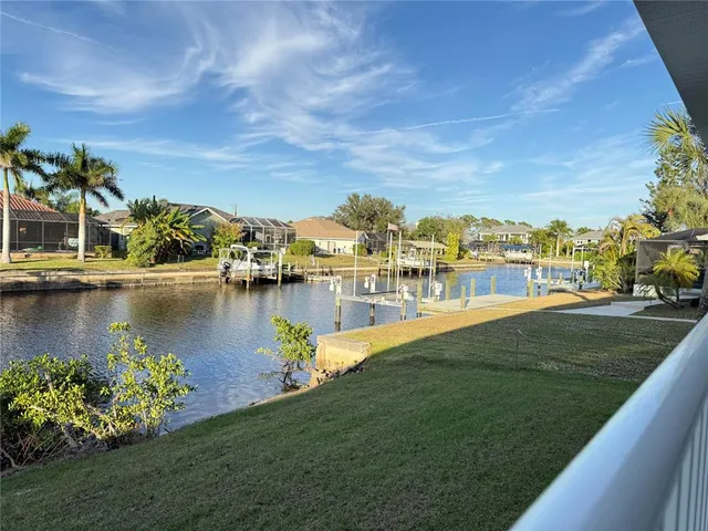 a view of a lake with houses