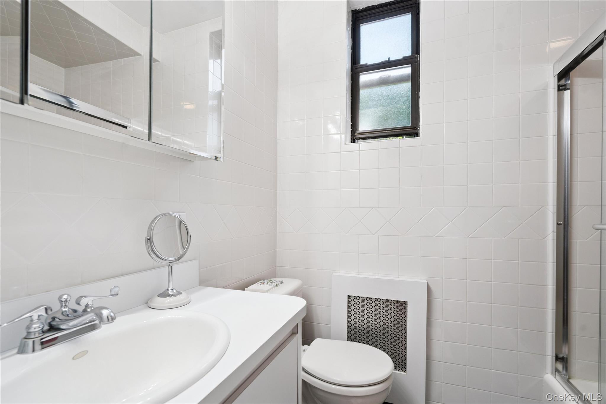 90 Schenck Avenue, Unit 2L Great Neck, NY 11021 - Photo 9 of 11 a bathroom with a toilet sink and mirror